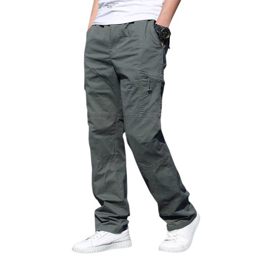 Pantaloni cargo de vară din bumbac pentru bărbați, pantaloni de lucru casual cu buzunare, material ușor și respirabil, croială dreaptă și confortabilă pentru bărbați