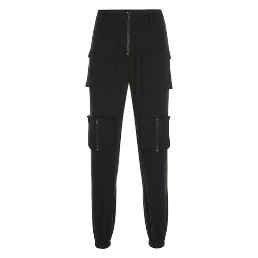 Pantaloni cargo pentru femei cu talie înaltă