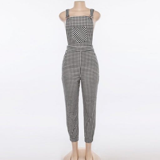 Pantaloni carouri pentru femei cu lac A2154