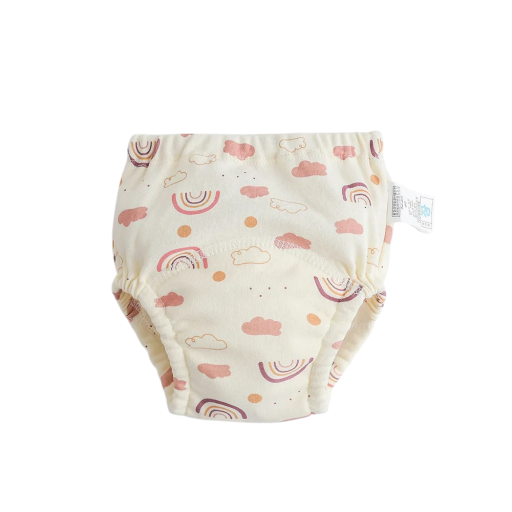 Pantaloni da allenamento in cotone 11–15 kg Motivo arcobaleno Pannolini in tessuto lavabili Biancheria intima impermeabile per bambini Riutilizzabile per neonati