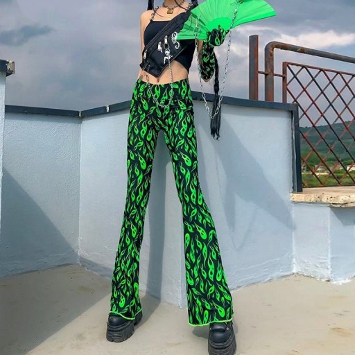 Pantaloni da donna con fiamme