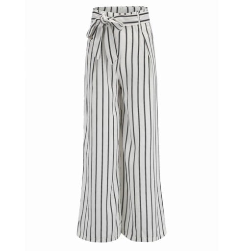 Pantaloni de damă cu dungi albe
