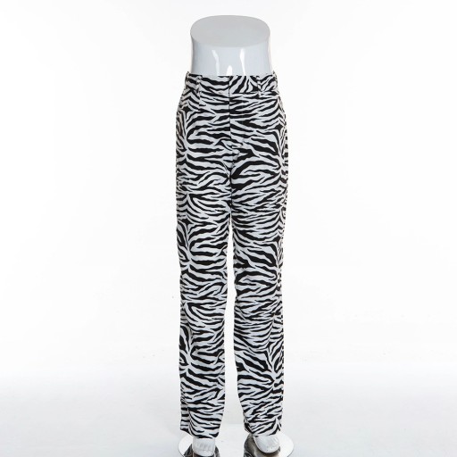 Pantaloni de damă cu motiv zebră