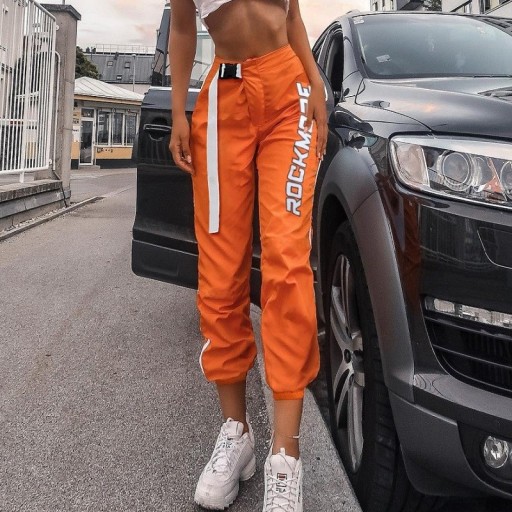 Pantaloni de jogger pentru femei portocalii