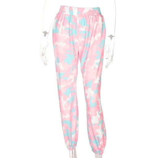 Pantaloni de trening de camuflaj pentru femei roz