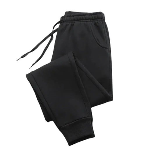 Pantaloni de trening pentru femei cu buzunare și șnur, uni, poliester, confortabili și practici, ideali pentru timpul liber