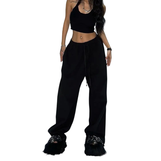 Pantaloni de trening pentru femei uni cu șnur Material poliester Pantaloni confortabili pentru activități de zi cu zi