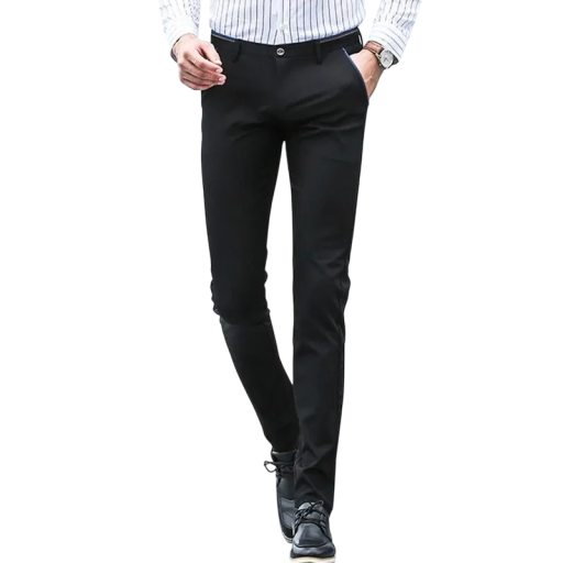 Pantaloni eleganți bărbătești cu material elastic Croi drept Pantaloni formali pentru serviciu și evenimente sociale Confortabili