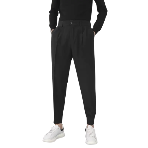 Pantaloni eleganți pentru bărbați cu buzunare Unicolor Croi drept Elegant Pantaloni confortabili pentru bărbați la birou și la evenimente festive