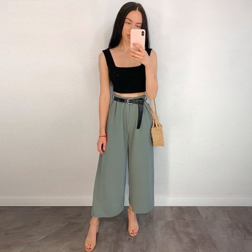 Pantaloni larghi da donna con fiocco