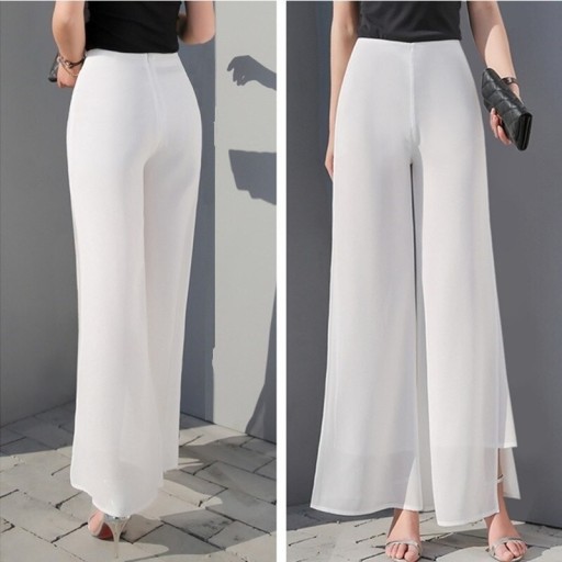 Pantaloni largi de femei cu fantă