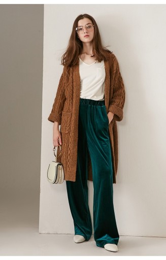 Pantaloni lunghi da donna verdi