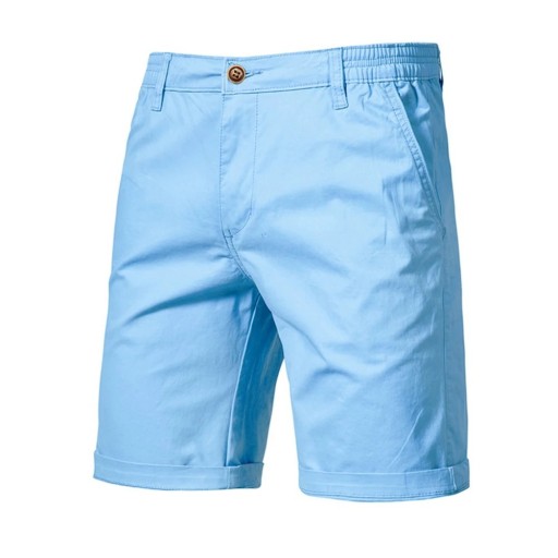 Pantaloni scurți bărbătești din bumbac cu talie elastică Pantaloni scurți casual din bumbac 100% cu buzunare Pantaloni scurți casual confortabili pentru vară în oraș și acasă