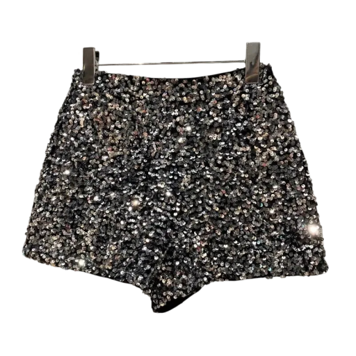 Pantaloni scurți cu paiete pentru femei, cu închidere cu fermoar, pantaloni scurți strălucitori pentru petreceri și dans, pantaloni scurți eleganți de petrecere cu paiete strălucitoare