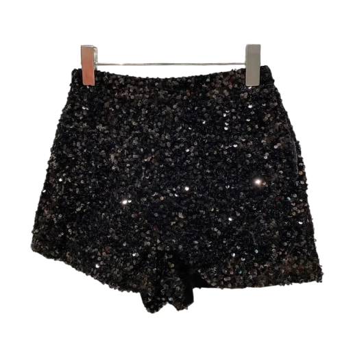 Pantaloni scurți cu paiete pentru femei, cu închidere cu fermoar, pantaloni scurți strălucitori pentru petreceri și dans, pantaloni scurți eleganți de petrecere cu paiete strălucitoare