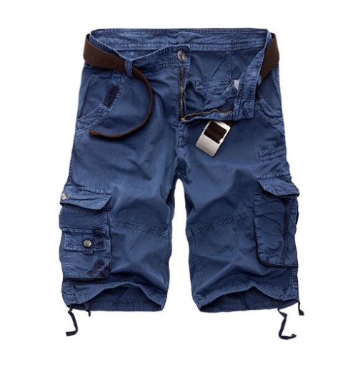 Pantaloni scurți de bumbac pentru bărbați - Albastru