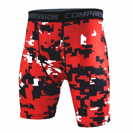 Pantaloni scurți de compresie pentru bărbați cu model armat