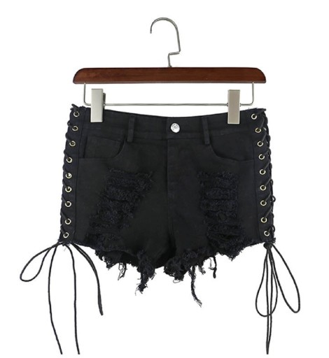 Pantaloni scurți din denim negru pentru femei