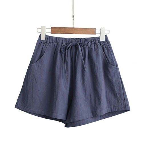 Pantaloni scurți pentru femei cu șnur Croi liber Cu buzunare Unicolor Material din poliester Material ușor Pantaloni scurți confortabili de vară