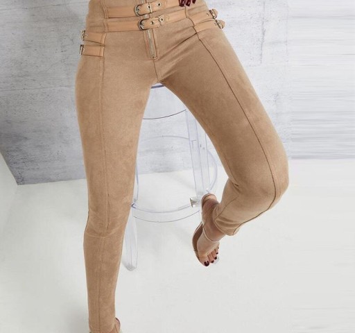 Pantaloni skinny de dama cu curele