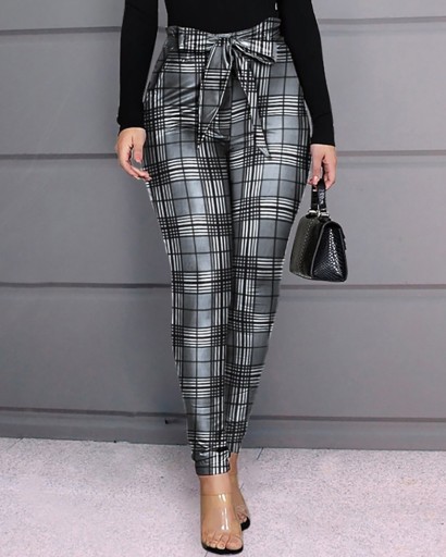 Pantaloni skinny pentru femei, cu o panglică