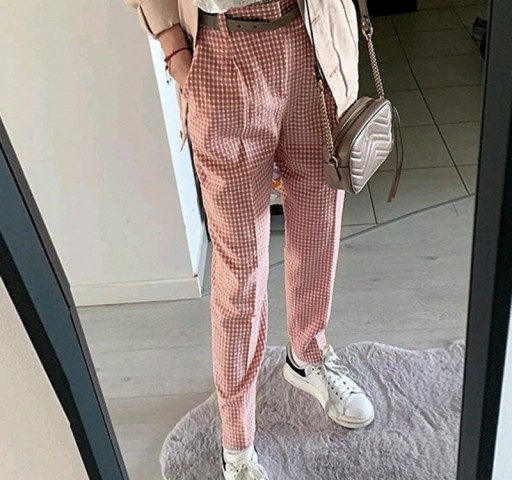 Pantalons à carreaux pour femmes A231