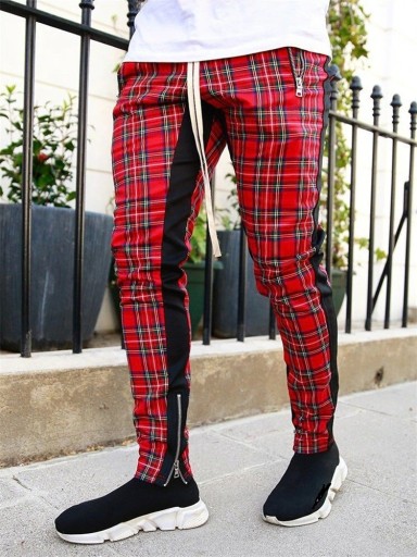 Pantalons à carreaux pour hommes F1422