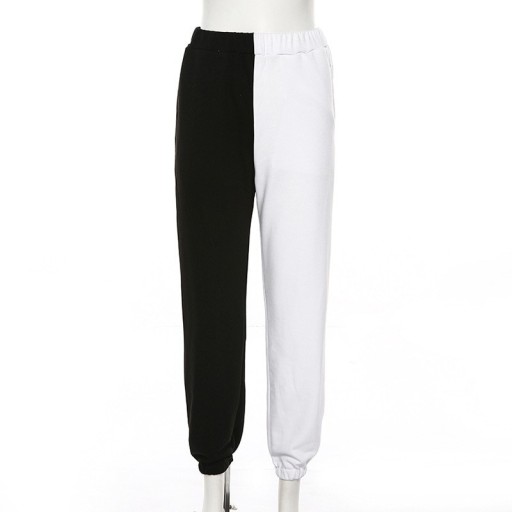 Pantalons jogger pour femmes noir et blanc