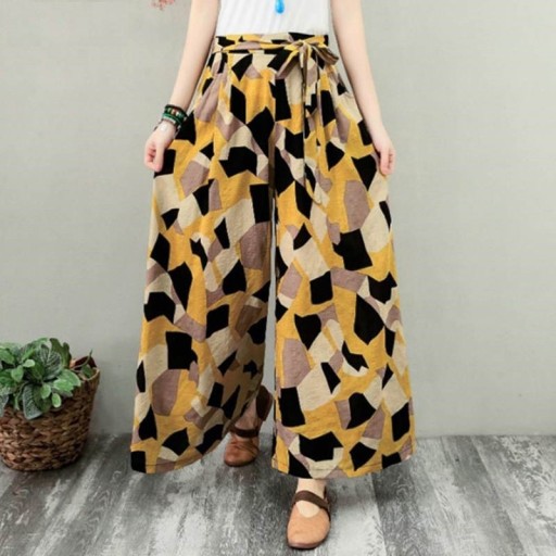 Pantalons larges pour femmes avec motif A369