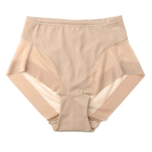 Panties moldeadores de mujer con cintura alta que modelan el abdomen con laterales de malla, ropa interior cómoda para uso diario