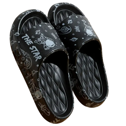 Pantofole da uomo morbide per la casa con motivo di astronauta Suola antiscivolo Pantofole comode con design spaziale Calzature originali
