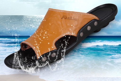 Pantoufles en cuir pour hommes A2266