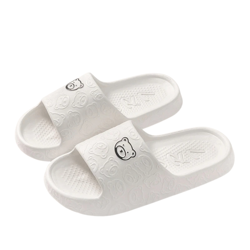 Pantoufles pour hommes avec motif de nounours Pantoufles douces et confortables pour la maison avec un design mignon Semelle antidérapante Pantoufles chaudes pour hommes