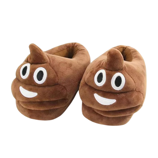 Pantufas de pelúcia quentes em forma de cocó Pantufas macias para casa com sola antiderrapante Pantufas engraçadas Calçado de inverno divertido