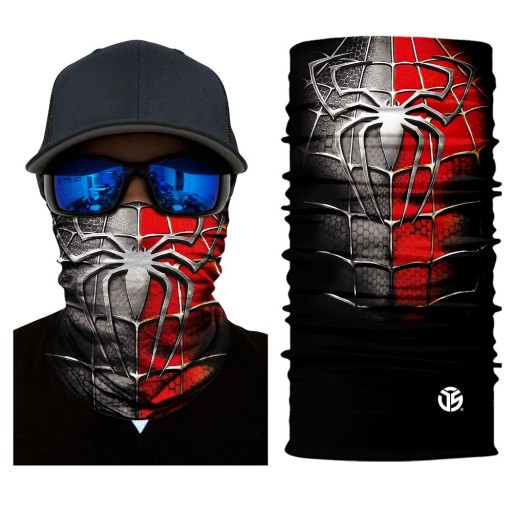 Pañuelo con estampado de cara, color negro