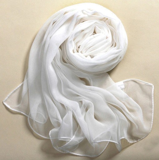 Pañuelo de seda suave - Blanco