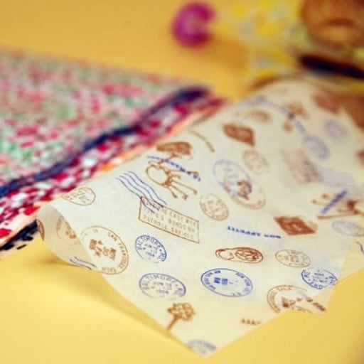 Papel de embalaje de alimentos encerado con diseño para bocadillos y dulces Base para platos fritos Tamaño 21,5 x 25 cm Paquete de 50 unidades