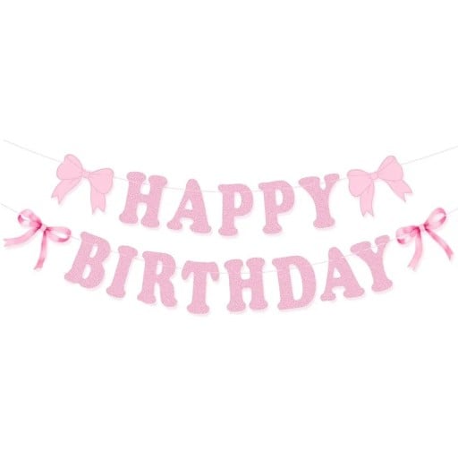 Paperinen Happy Birthday -girlanda nauhoilla 2 m Paperinen syntymäpäiväkoriste vaaleanpunainen riippuva juhlavalaistus seinälle syntymäpäiväjuhliin