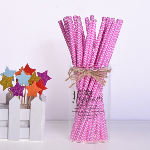 Papierstrohhalme mit Muster 25 Stk