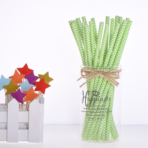 Papierstrohhalme mit Muster 25 Stk