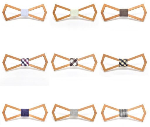 Papillon di legno forma geometrica J638