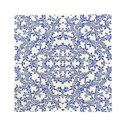 Pappersservetter 20 st 33 x 33 cm 2 lager Blåvit ornamentell blommönster Dekorativa servetter för dukning