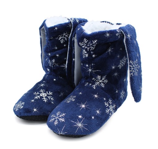 Papuci de Crăciun pentru femei cu fulgi de zăpadă