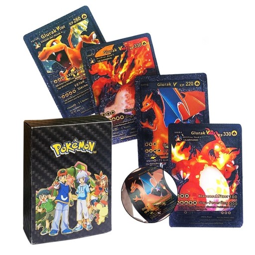 Paquete de cartas Pokémon VMax Shiny, juego de cartas coleccionables Pokémon, 27 unidades, color negro