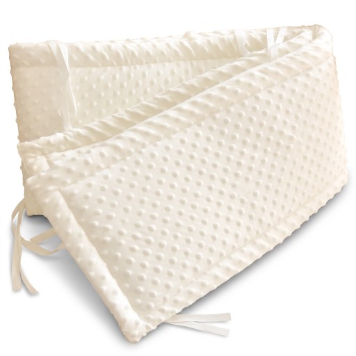 Paracolpi per lettino lungo 140 cm con imbottitura morbida e lacci per legarlo attorno alle sbarre e al bordo superiore della cornice