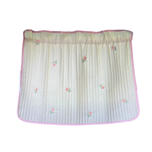 Parasolar pentru mașină cu ventuze 69 x 49 cm Alb cu model de lalele roz O protecție împotriva radiațiilor UV Parasolar pentru copii