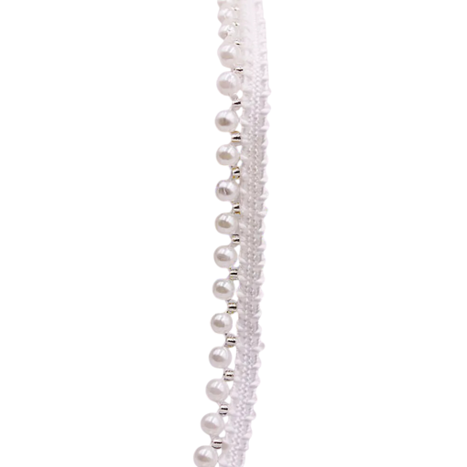 Parelsche kantlint 1,5 cm breed 91 cm lang Polyester decoratief lint met parelimitatie voor het versieren van kleding en bruiloftdecoraties