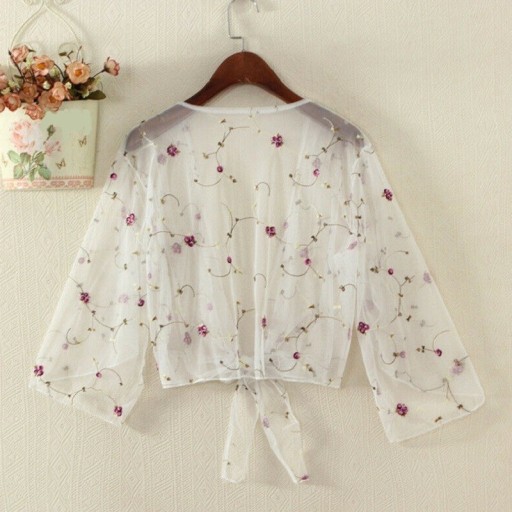 Pareo transparent pour femmes avec fleurs P605