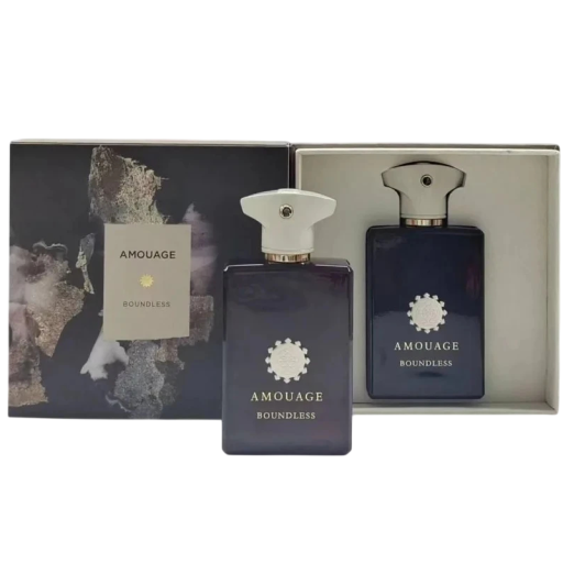 Parfumeret vand Amouage Boundless Man 100 ml herre orientalsk træagtig duft med røgelse oud sandeltræ og læder blå til mænd