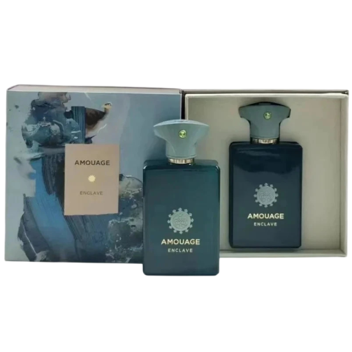Parfumeret vand Amouage Enclave Man 100 ml herre krydret træagtig duft med kardemomme, tobak og røgelse, blågrøn til mænd
